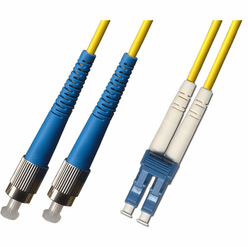 1M FC-LC Duplex Singlemode Fiber Optic Cable 9/125 Plenum