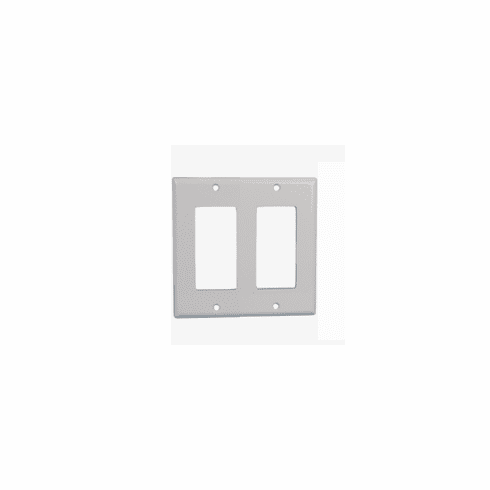 2 Gang Decora Thermoplastic Panel Wall Plate (GFCI), White