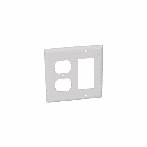 2 Gang Duplex Receptacle Thermoplastic Wall Plate (GFCI), White