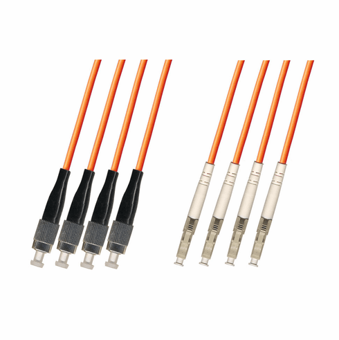 250M FC-LC Multimode Fiber Optic Cable 50/125 4-Strand