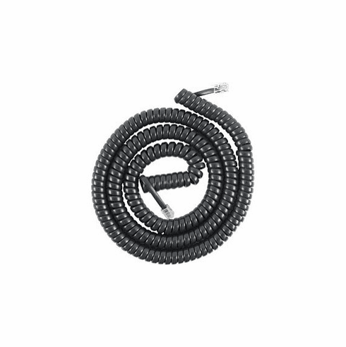 25ft rj11 telephone coiled handset cable cord wire black
