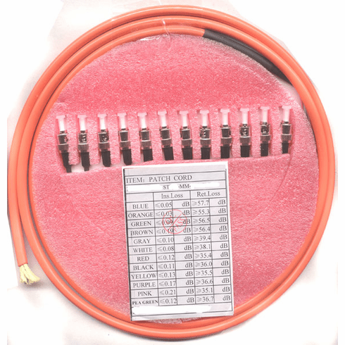 2M ST/PC x12 to PIGTAIL 0.9mm Multimode 12 Strand Fiber Optic Pigtail Multimode (62.5/125) DL