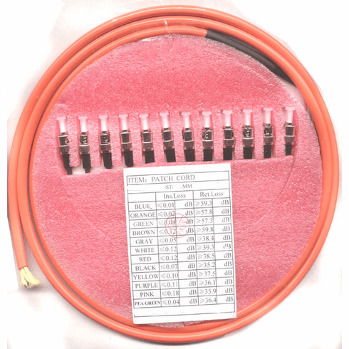 2M ST/PC x12 to PIGTAIL 0.9mm Multimode 12 Strand Fiber Optic Pigtail Multimode (62.5/125) SL