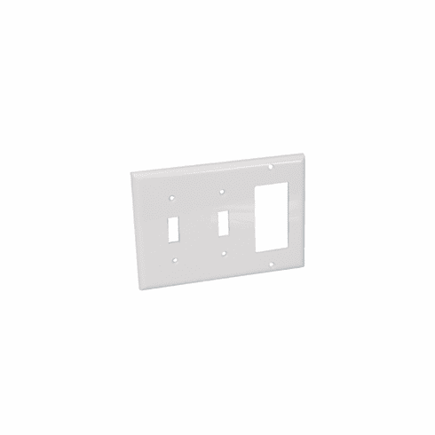 3 Gang Thermoplastic Toggle Switch + Decora Panel Wall Plate, White