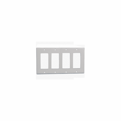4 Gang Decora Thermoplastic Panel Wall Plate (GFCI), White