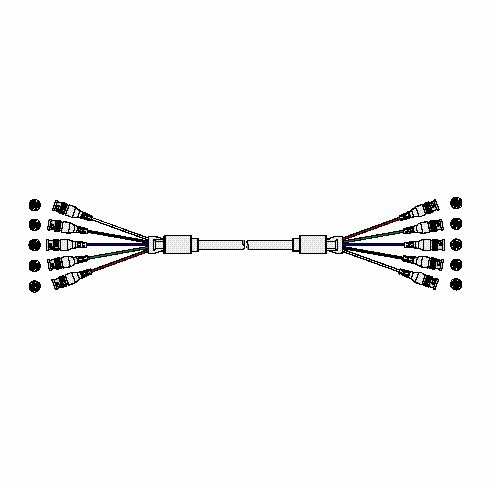 5 BNC M to 5 BNC M, 50ft