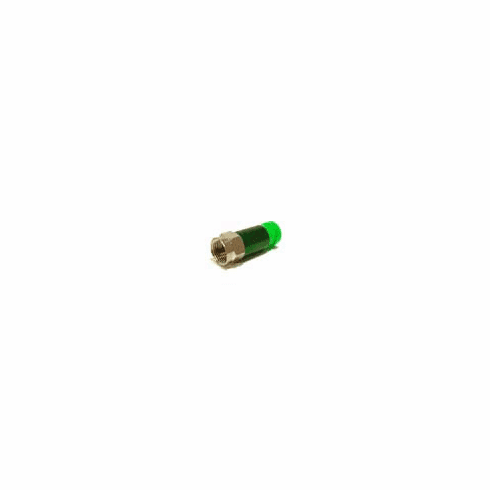 [50 Pack] Male F connector w/Plastic Seal and Smooth Aluminum Body for RG-6U Standard Shield (Green)