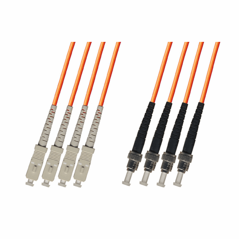 50M SC-ST Multimode Fiber Optic Cable 50/125 4-Strand