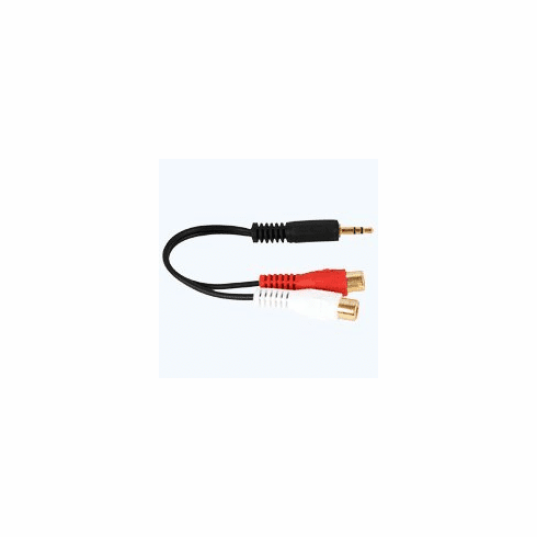6 inch Split Y Cable 3.5mm Stereo (1/8 inch) TRS Male to 2 RCA Female Cable