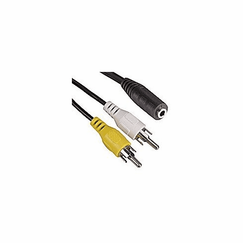6ft 3.5mm Stereo Female to 2 x RCA Audio and Video Male Extension Cable