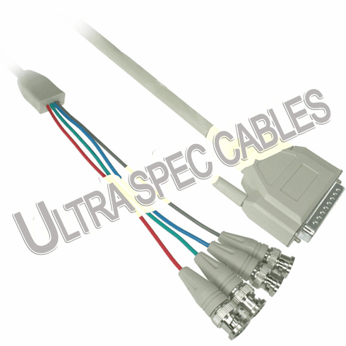 6ft DB13W3 Female to 4 BNC Male Cable