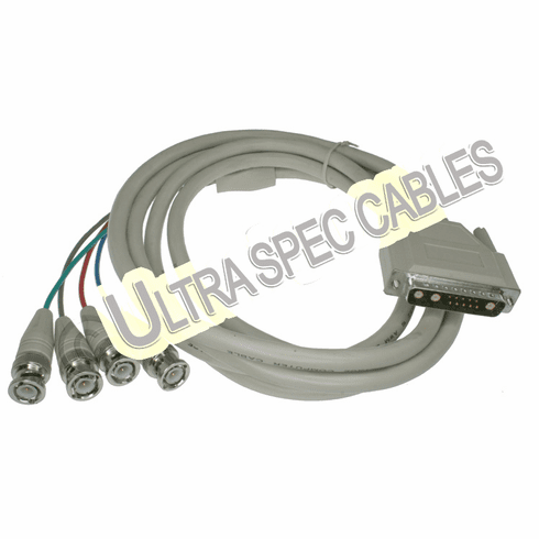 6ft DB13W3 Male to 4 BNC Male Cable