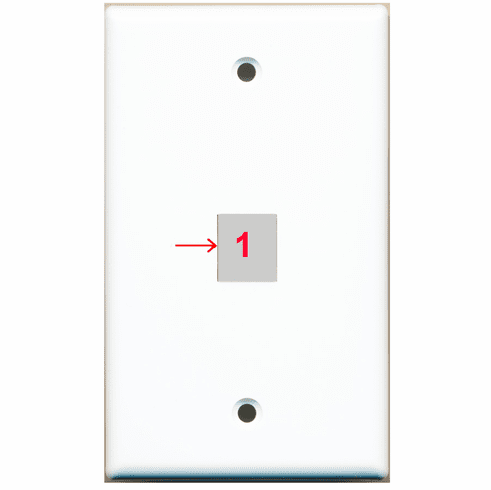 Custom 1 Gang Wall Plate with 1 Keystone Port Solid (Flat) Type