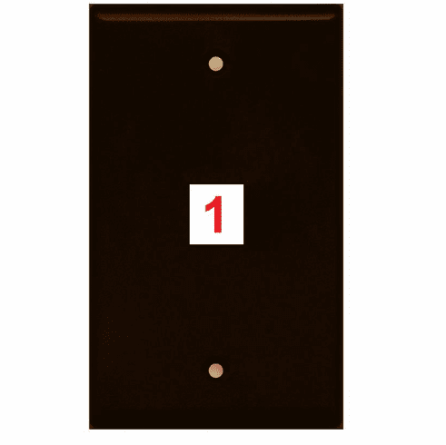 Custom 1 Gang Wall Plate with 1 Keystone Port Solid (Flat) Type Brown