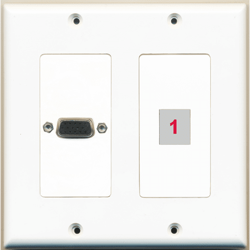 Custom 2 Gang Wall Plate with 1 SVGA and 1 Keystone Port