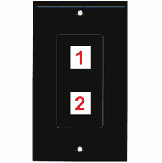 Custom 2 Port Decorative Wall Plate Black (Choose Ports)