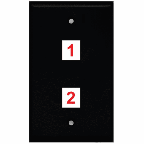 Custom 2 Port Wall Plate Black (Choose Ports)