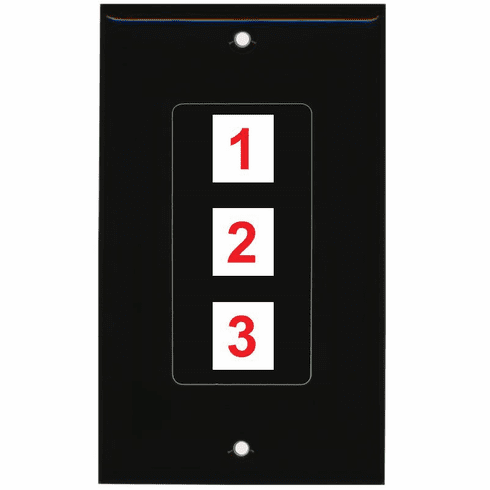 Custom 3 Port Decorative Wall Plate Black (Choose Ports)