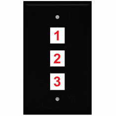 Custom 3 Port Wall Plate Black (Choose Ports)