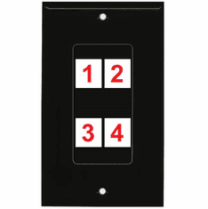 Custom 4 Port Decorative Wall Plate Black (Choose Ports)