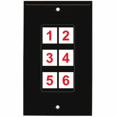 Custom 6 Port Decorative Wall Plate Black (Choose Ports)