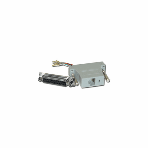 DB25 Female to RJ12 Modular Adapter, Gray