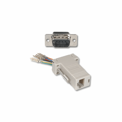DB9 Female to RJ12 Modular Adapter, Gray