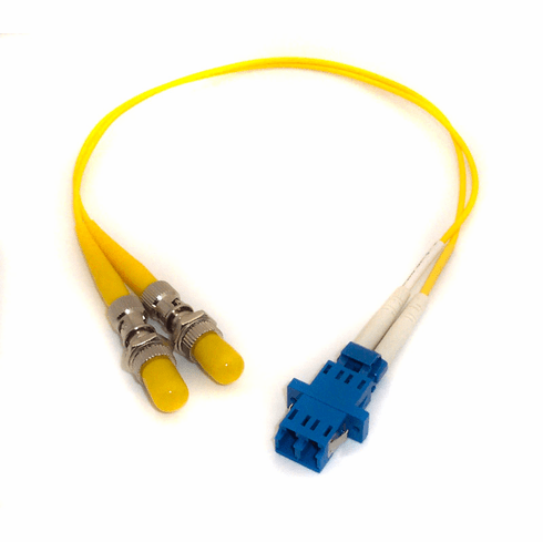 Fiber Optic Adapter Cable ST (Female) to LC (Female) Singlemode (9/125) Duplex 1FT