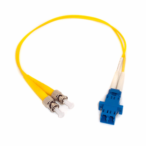 Fiber Optic Adapter Cable ST (Male) to LC (Female) Singlemode (9/125) Duplex 1FT