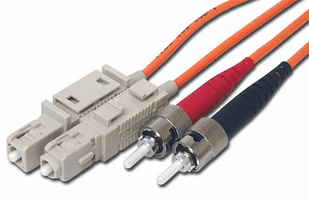 Fiber Optic Patch Cable SC/ST, Duplex Multimode 62.5/125