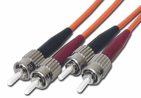 Fiber Optic Patch Cable ST/ST, Duplex Multimode 62.5/125