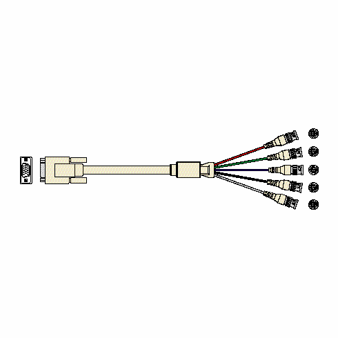 HD15 F - 5 BNC M 1 ft