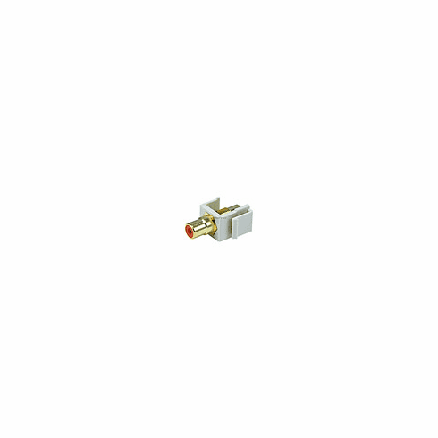 Keystone Jack - Modular RCA w/Orange Center (Ivory)