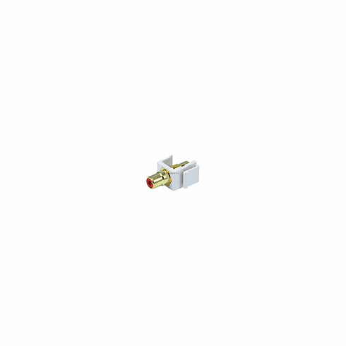 Keystone Jack - Modular RCA w/Red Center (White)