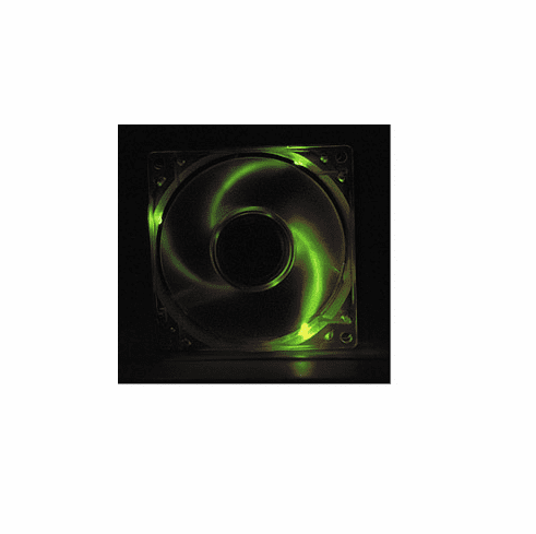 Lighted Case Fan 80 x 80 x 25 mm, 4 Pin, BB, Green LED