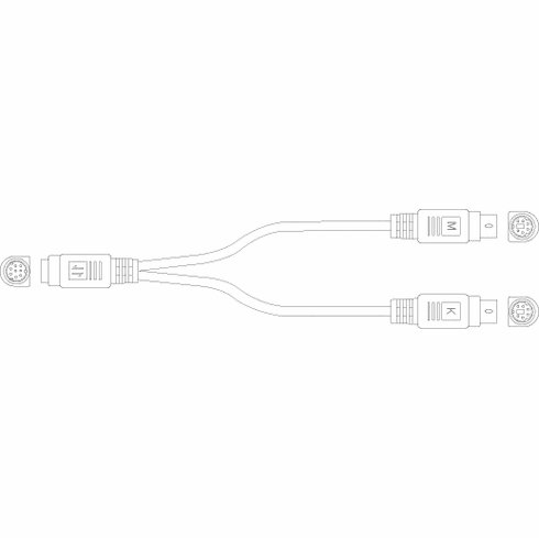 MD8f to 2 x MD6m Adap Cable