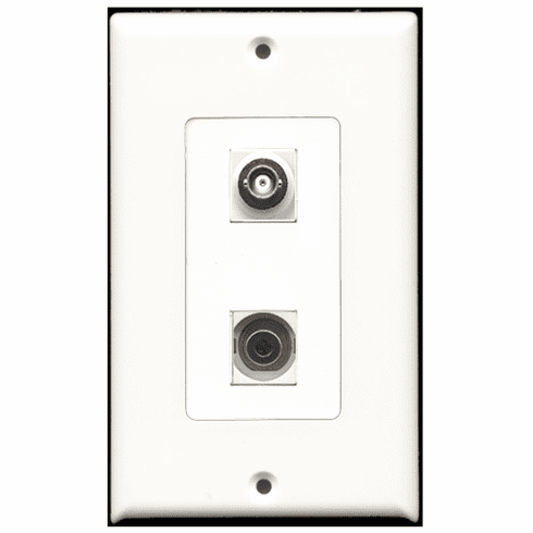 RiteAV - 1 Port 3.5mm 1 Port BNC Decora Type Wall Plate