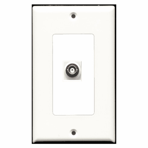 RiteAV - 1 Port BNC  Wall Plate Decora White