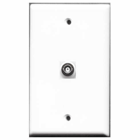 RiteAV - 1 Port BNC  Wall Plate White