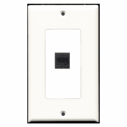 RiteAV - 1 Port Cat5e Ethernet Black  Wall Plate Decora White