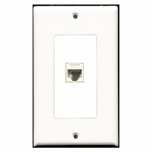 RiteAV - 1 Port Cat6 Ethernet White  Wall Plate Decora White
