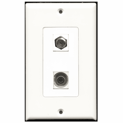 RiteAV - 1 Port Coax 1 Port 3.5mm Decora Type Wall Plate