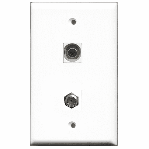 RiteAV - 1 Port Coax 1 Port 3.5mm  Wall Plate