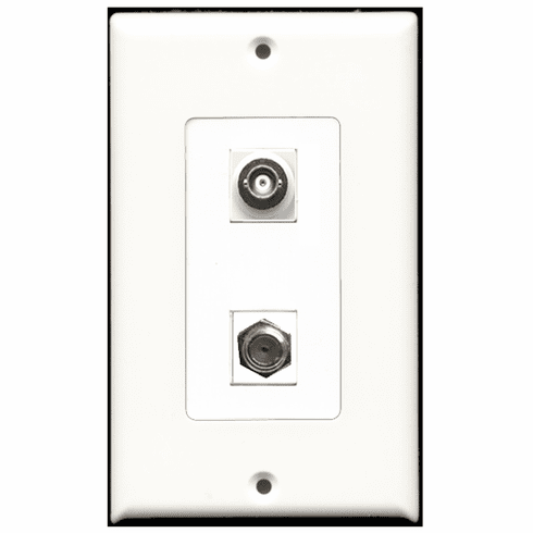 RiteAV - 1 Port Coax 1 Port BNC Decora Type Wall Plate