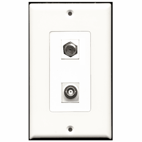 RiteAV - 1 Port Coax 1 Port BNC Decora Type Wall Plate