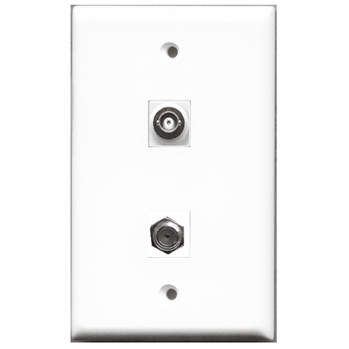 RiteAV - 1 Port Coax 1 Port BNC  Wall Plate