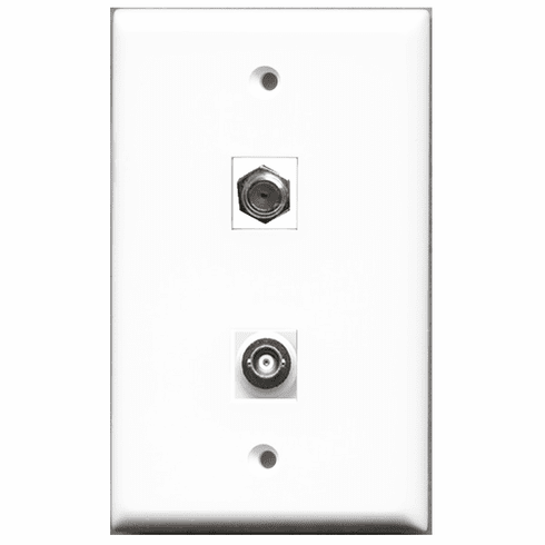 RiteAV - 1 Port Coax 1 Port BNC  Wall Plate