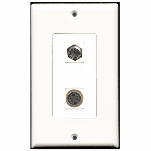 RiteAV - 1 Port Coax 1 Port S-Video Decora Type Wall Plate