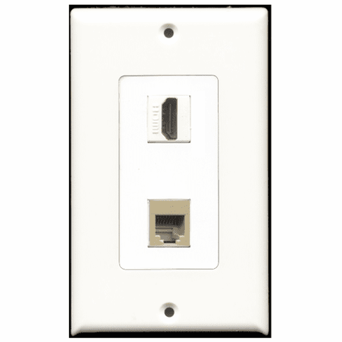 RiteAV - 1 Port HDMI 1 Port Phone RJ11 RJ12 Beige Decora Type Wall Plate