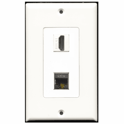 RiteAV - 1 Port HDMI 1 Port Shielded Cat6 Decora Type Wall Plate